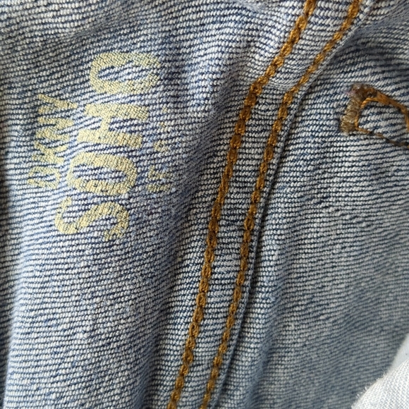 DKNY SOHO Jeans Women's Size 8 Blue Flare Distressed Faded Dark Wash - Picture 4 of 8